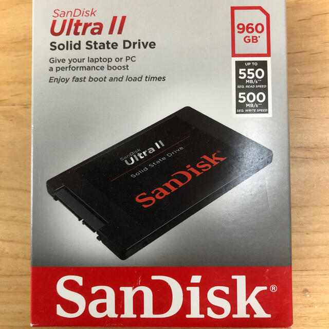 SanDisk(サンディスク)の新品 サンディスク製 Sandisk Ultra II SSD960GB スマホ/家電/カメラのPC/タブレット(PCパーツ)の商品写真