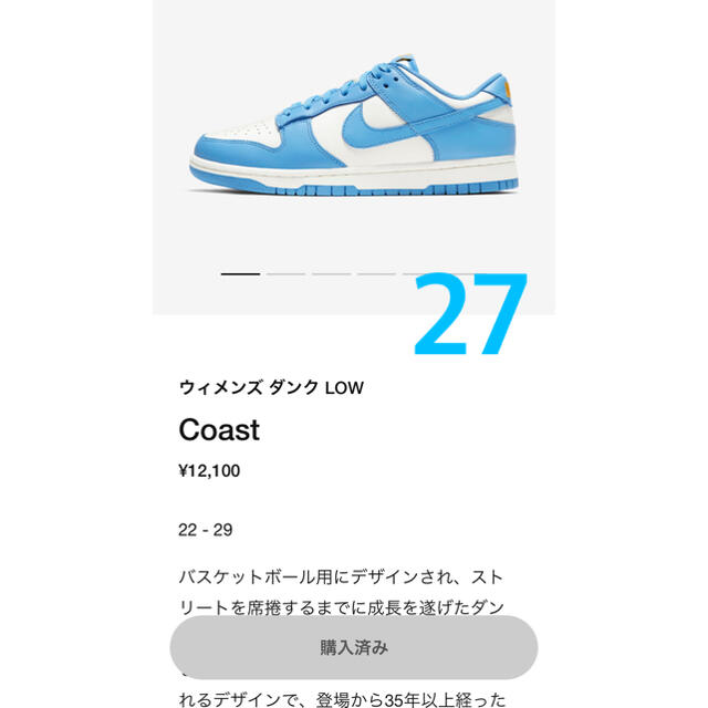 NIKE(ナイキ)のNIKE DUNK LOW ウィメンズ Coast メンズの靴/シューズ(スニーカー)の商品写真