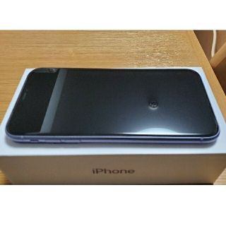 アップル(Apple)の【中古】iPhone11 64GB パープル SIMフリー 箱付属品有(スマートフォン本体)