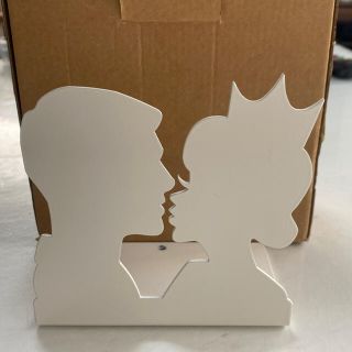 キス ア フロッグ ホワイト [ブックエンド 2個セット](本収納)