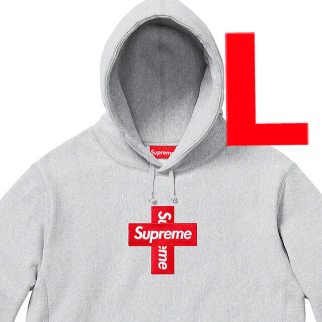 Supreme(シュプリーム)のLサイズ Supreme Cross Box Logo Hooded Grey メンズのトップス(パーカー)の商品写真