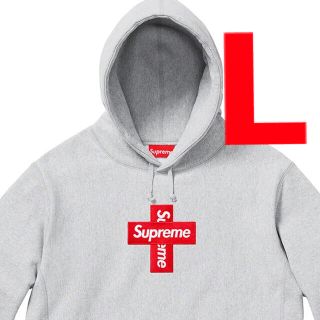 シュプリーム(Supreme)のLサイズ Supreme Cross Box Logo Hooded Grey(パーカー)