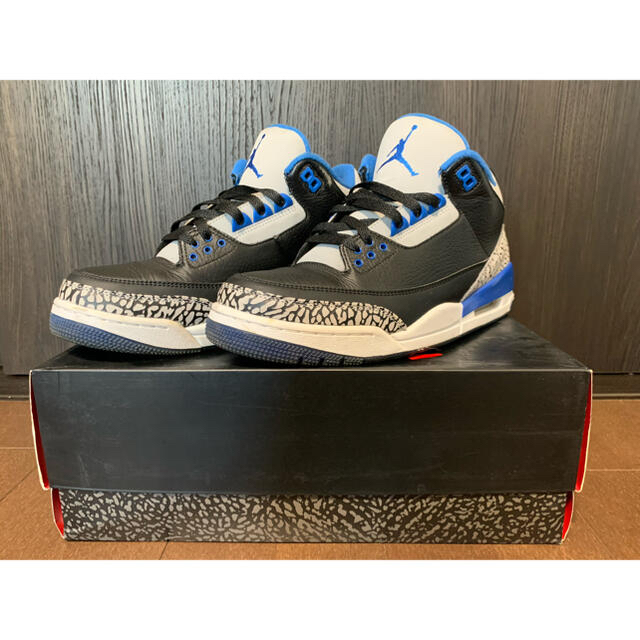 NIKE(ナイキ)のNIKE AIR JORDAN 3 RETRO SPORT BLUE メンズの靴/シューズ(スニーカー)の商品写真