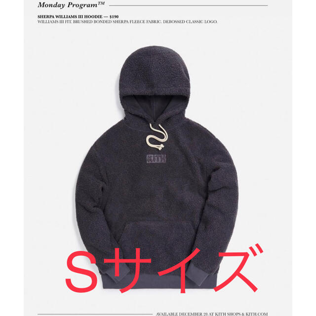 KITH SHERPA WILLIAMS HOODIE　ブラック　ボックスロゴ