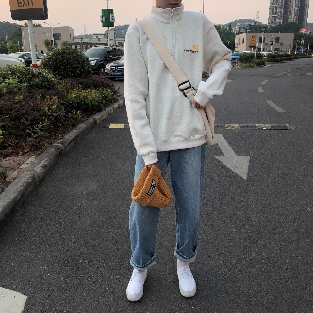 カーハート carhartt ハーフジップ スウェット パーカー Mサイズ