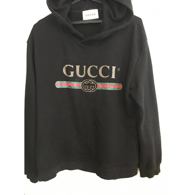 Gucci(グッチ)のGucci パーカー　黒　m メンズのトップス(パーカー)の商品写真