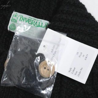 19AW インバーアラン 3A ウール ニット ランバー カーディガン黒40新品-