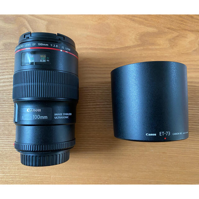 Canon(キヤノン)のCANON EF100 2.8L マクロ IS USM スマホ/家電/カメラのカメラ(レンズ(単焦点))の商品写真