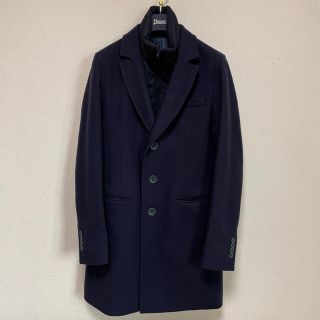 【美品】ヘルノ　チェスターコート ネイビー  46 ハンガー付き　herno