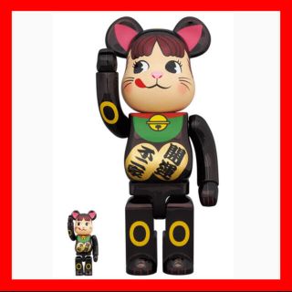 メディコムトイ(MEDICOM TOY)のBE@RBRICK 招き猫 ペコちゃん 黒メッキ 100% & 400%(キャラクターグッズ)