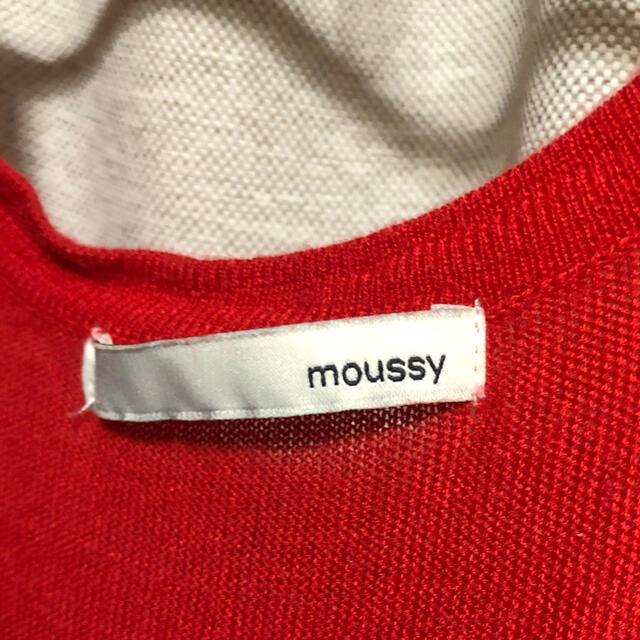 moussy(マウジー)のmoussy マウジー　カーディガン　赤 レディースのトップス(カーディガン)の商品写真