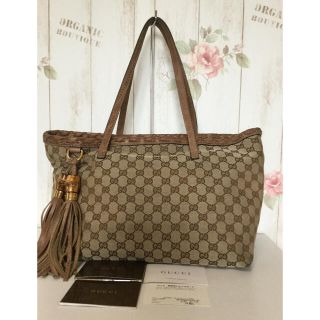 グッチ(Gucci)の【GUCCI】GGキャンパス✨バンブータッセルトート✨良品お値下げ‼️(トートバッグ)