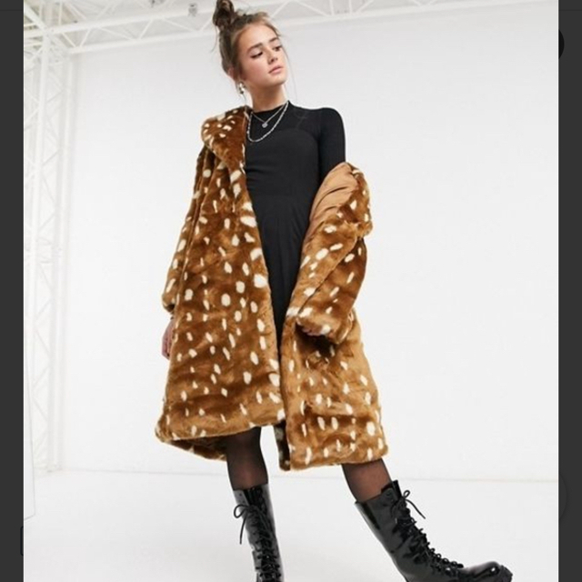 jakke  katie Bambi print  eco fur coat