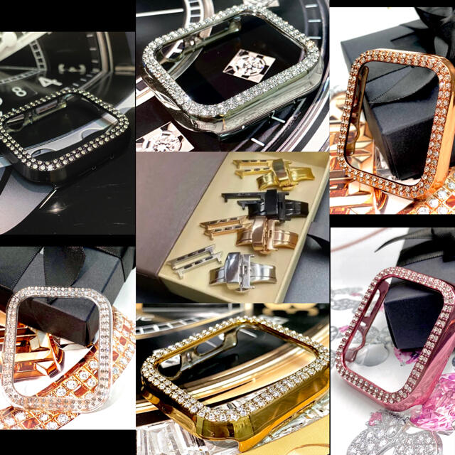 アップルウォッチダイヤカバー　ベルトセット　本革レザー　クロコダイルベルト メンズの時計(腕時計(デジタル))の商品写真