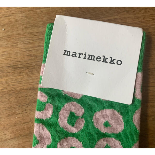 marimekko(マリメッコ)の新品★marimekko マリメッコ 靴下 ソックス ドット　水玉　グリーン レディースのレッグウェア(ソックス)の商品写真