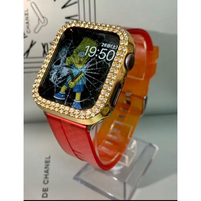 アップルウォッチダイヤカバー　ベルトセット　肉厚グミベルト メンズの時計(腕時計(デジタル))の商品写真