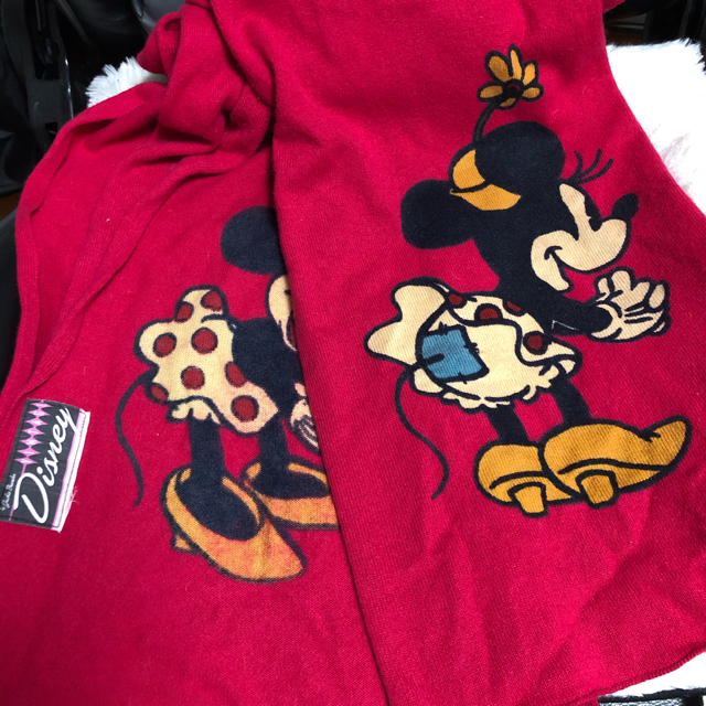 Disney(ディズニー)のDisneyvintage♡カシミア♡ミニーちゃん🎀マフラー レディースのファッション小物(マフラー/ショール)の商品写真