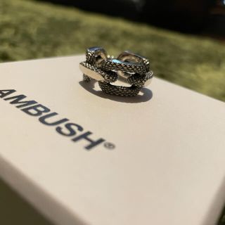 アンブッシュ CHAIN RING ロゴチェーンシルバーリング メンズ 16号 www