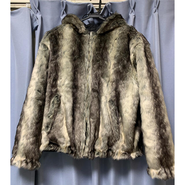 メンズFaux Fur Reversible Hooded Jacket