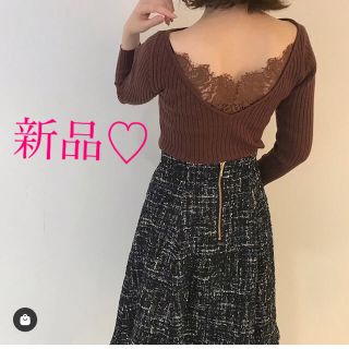 トランテアンソンドゥモード(31 Sons de mode)のお値下げ♡新品＊タグ付き＊リブバックレースニット(ニット/セーター)