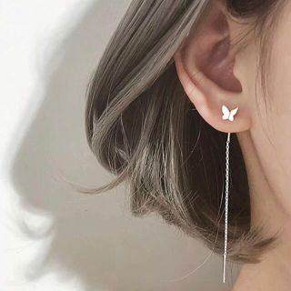 ピアス 両耳 蝶々 シルバー ちょうちょ バタフライ(ピアス)