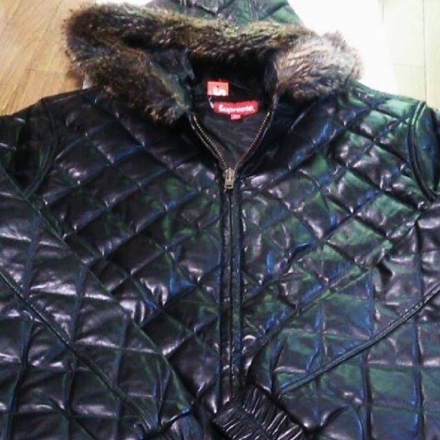 Supreme quilted leather down jacket Lサイズ