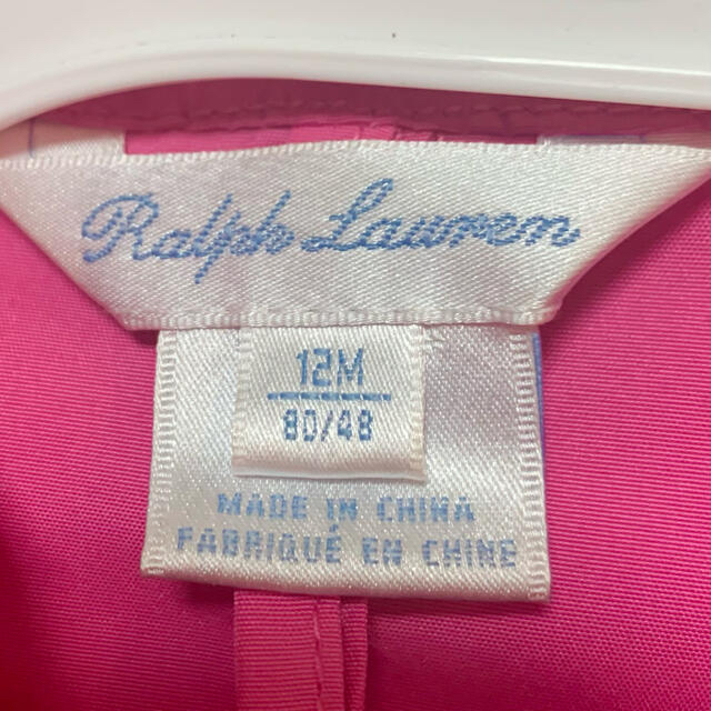 POLO RALPH LAUREN(ポロラルフローレン)の着用1回　ラルフローレン　アウター　ピンク キッズ/ベビー/マタニティのベビー服(~85cm)(ジャケット/コート)の商品写真