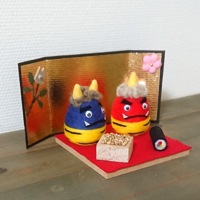59%以上節約 羊毛フェルト刺繍 ミケとハチワレの節分 ienomat.com.br