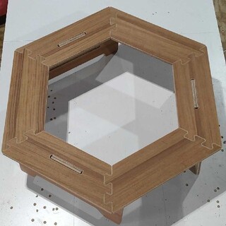 ヘキサテーブル　六角テーブル　チーク(テーブル/チェア)