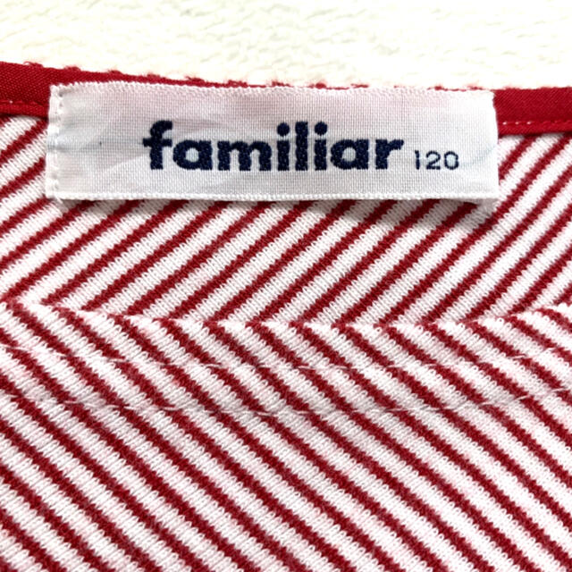 familiar(ファミリア)のfamiliar 長袖ロンT トップス 120 ストライプ お花 リボン キッズ/ベビー/マタニティのキッズ服女の子用(90cm~)(Tシャツ/カットソー)の商品写真