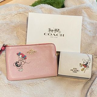 コーチ(COACH)のコーチ　ディズニー　ミッキー　財布　ポーチ　三つ折り財布(財布)