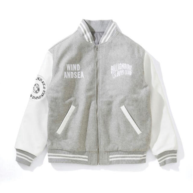 Mサイズ グレー 即発送 wind and sea varsity jacket