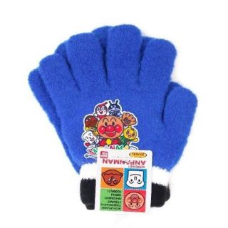 アンパンマン(アンパンマン)の新品　5本指子供用手袋　フリーサイズ　アンパンマンと仲間たち　青(手袋)