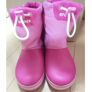 クロックス(crocs)のくま子様専用  crocs ブーツ 17.5 ピンク 紫  2点(長靴/レインシューズ)