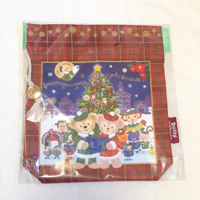 ダッフィー シェリーメイクリスマス巾着 エンタメ/ホビーのおもちゃ/ぬいぐるみ(キャラクターグッズ)の商品写真