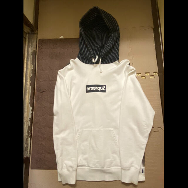 Supreme ギャルソン コラボ 14ss ボックスロゴ パーカー 黒 M