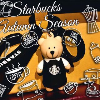 スターバックスコーヒー(Starbucks Coffee)の海外 スターバックス 限定 ブラック エプロン ベアリスタ キーホルダー(キーホルダー)