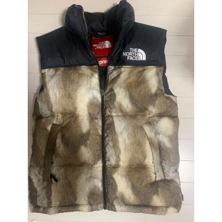 専用 Supreme ダウンベスト Fur Print Nuptse