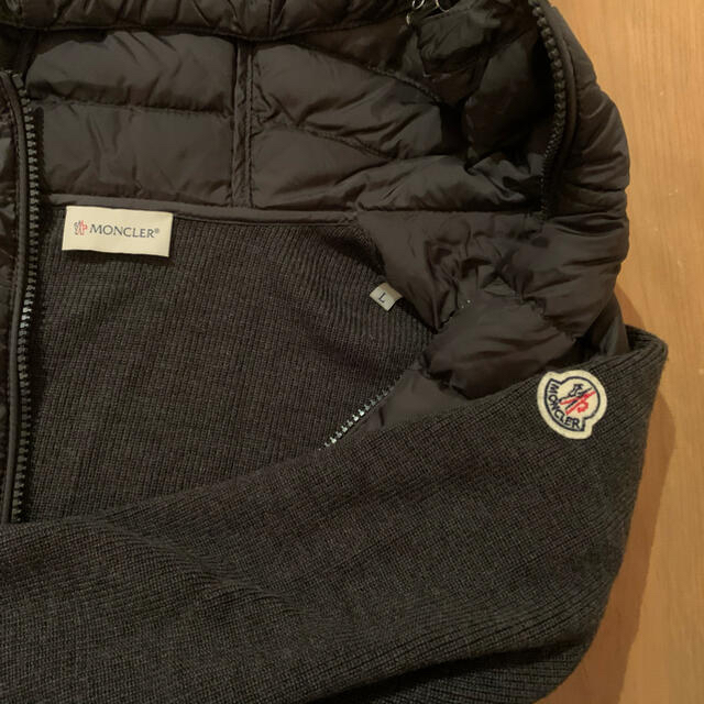 MONCLER(モンクレール)のMONCLERモンクレール　ダウンニットカーディガン　サイズL メンズのジャケット/アウター(ダウンジャケット)の商品写真