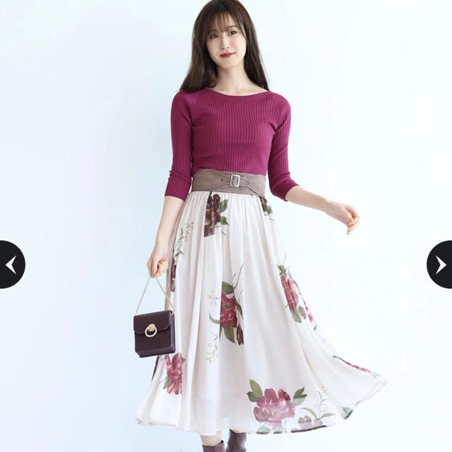 jillstuart【新品未使用】SSサイズ♦リランドチュール ♦ベルト付きシアー大花スカート