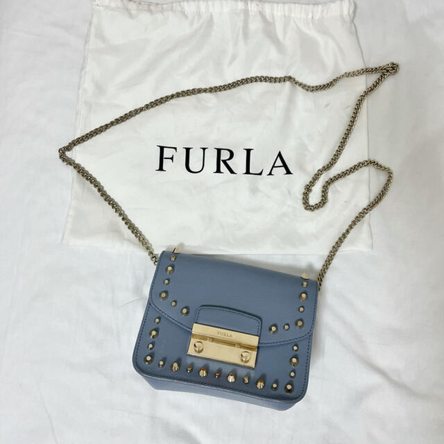 大幅値下げ‼️FURLA ショルダーバッグ　スタッツブルー 1