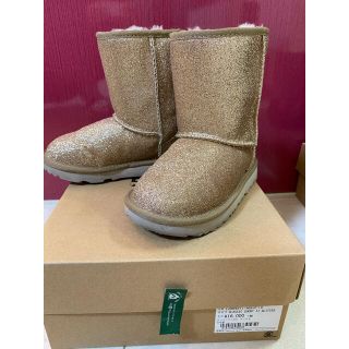 アグ(UGG)のアグ　キッズ　ブーツ　ゴールド　ラメ　US10 17cm(ブーツ)