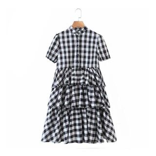 ザラ(ZARA)の🌸春先行💐3306◆ギンガムチェック柄 ワンピース(ミニワンピース)