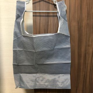 新品 エコバッグ ストライプ ネイビー(エコバッグ)