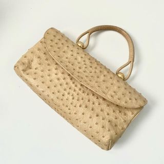 ハマノヒカクコウゲイ(濱野皮革工藝/HAMANO)のHAMANO オーストリッチ高級ハンドバッグ♡美品(ハンドバッグ)