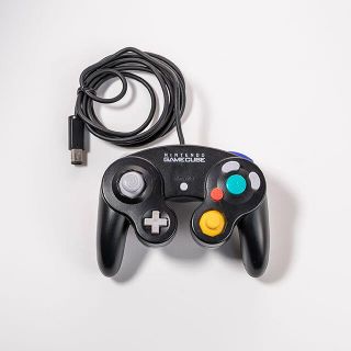 ニンテンドーゲームキューブ(ニンテンドーゲームキューブ)の●動作確認済●ゲームキューブ　純正コントローラー　ブラック(家庭用ゲーム機本体)