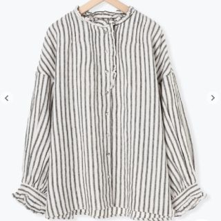 サマンサモスモス(SM2)の新品　タグ付き　SM2【Slow Linen】フリルピンタックブラウス(シャツ/ブラウス(長袖/七分))