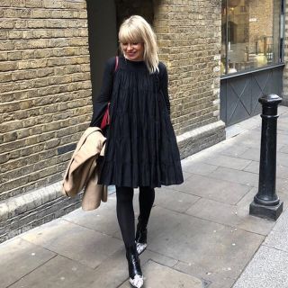 ロンハーマン(Ron Herman)のMarlette定番ブラックワンピース　マーレットsoliman dress(ひざ丈ワンピース)