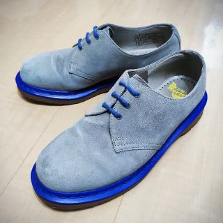 ドクターマーチン(Dr.Martens)のドクターマーチン　UK8　3ホール　スエード　グレー　パープル(ブーツ)