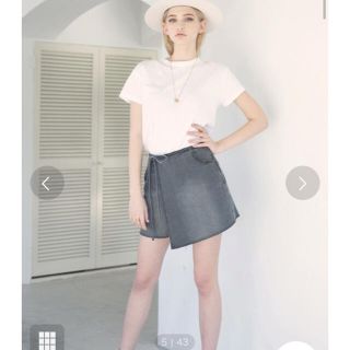 アリシアスタン(ALEXIA STAM)のALEXIA STAM  Bow Tie Wrap Denim Shorts(ショートパンツ)